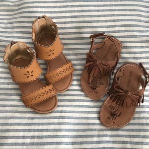 ✨TWO PAIR BUNDLE🌟 brown toddler girl sandals